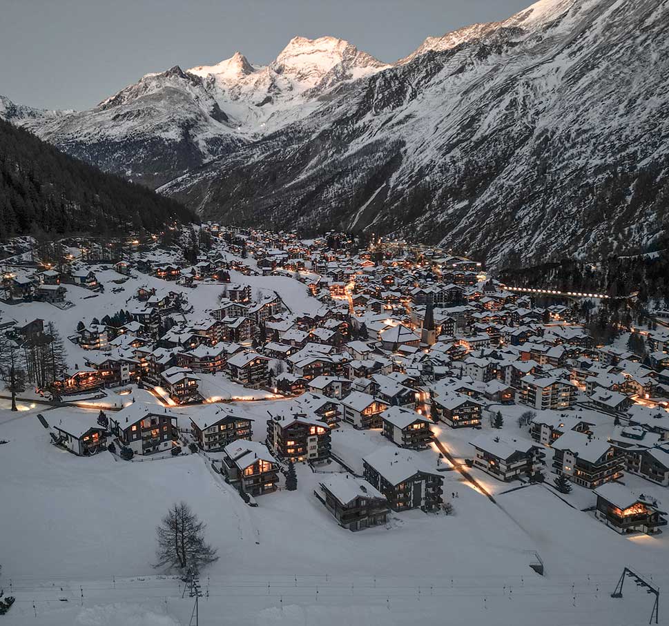 Saas-Fee Dorf Winter